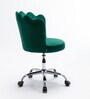 Modern Leisure Velvet Upholstered Shell Ergonomic Mid-Back Adjustable Swivel Chair  In Green Color