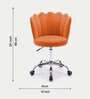 Modern Leisure Velvet Upholstered Shell Ergonomic Mid-Back Adjustable Swivel Chair  in Orange Color