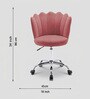Modern Leisure Velvet Upholstered Shell Ergonomic Mid-Back Adjustable Swivel Chair In Pink Color