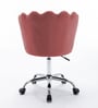 Modern Leisure Velvet Upholstered Shell Ergonomic Mid-Back Adjustable Swivel Chair In Pink Color Modern Leisure Velvet Upholstered Shell Ergonomic Mid-Back Adjustable Swivel Chair In Pink Color