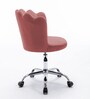 Modern Leisure Velvet Upholstered Shell Ergonomic Mid-Back Adjustable Swivel Chair In Pink Color