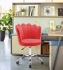 Modern Leisure Velvet Upholstered Shell Ergonomic Mid-Back Adjustable Swivel Chair In Red Color Modern Leisure Velvet Upholstered Shell Ergonomic Mid-Back Adjustable Swivel Chair In Red Color