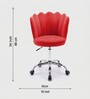 Modern Leisure Velvet Upholstered Shell Ergonomic Mid-Back Adjustable Swivel Chair In Red Color