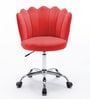Modern Leisure Velvet Upholstered Shell Ergonomic Mid-Back Adjustable Swivel Chair In Red Color Modern Leisure Velvet Upholstered Shell Ergonomic Mid-Back Adjustable Swivel Chair In Red Color