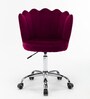 Modern Leisure Velvet Upholstered Shell Ergonomic Mid-Back Adjustable Swivel Chair In Violet Color