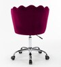 Modern Leisure Velvet Upholstered Shell Ergonomic Mid-Back Adjustable Swivel Chair In Violet Color