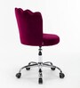 Modern Leisure Velvet Upholstered Shell Ergonomic Mid-Back Adjustable Swivel Chair In Violet Color