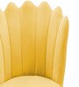Modern Leisure Velvet Upholstered Shell Ergonomic Mid-Back Adjustable Swivel Chair In Yellow Color