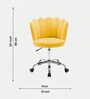 Modern Leisure Velvet Upholstered Shell Ergonomic Mid-Back Adjustable Swivel Chair In Yellow Color