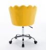 Modern Leisure Velvet Upholstered Shell Ergonomic Mid-Back Adjustable Swivel Chair In Yellow Color Modern Leisure Velvet Upholstered Shell Ergonomic Mid-Back Adjustable Swivel Chair In Yellow Color