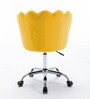 Modern Leisure Velvet Upholstered Shell Ergonomic Mid-Back Adjustable Swivel Chair In Yellow Color