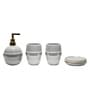 Modern Light Grey Ceramic Set of 4 Bath Accessories Set 