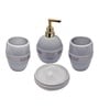 Modern Light Grey Ceramic Set of 4 Bath Accessories Set 
