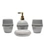 Modern Light Grey Ceramic Set of 4 Bath Accessories Set 