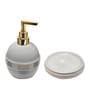 Modern Light Grey Ceramic Set of 4 Bath Accessories Set 