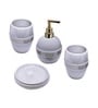 Modern Light Grey Ceramic Set of 4 Bath Accessories Set 