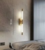Modern Linear LED Wall Sconce in Brushed Gold Modern Linear LED Wall Sconce in Brushed Gold