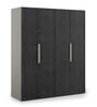 Sonata Modern 4 Door Wardrobe in Textured Grey Finish
