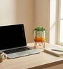 Orange Modern Lucas White Metal Planter