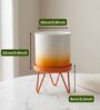 Orange Modern Lucas White Metal Planter