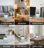 Sky Blue Modern Lucas White Metal Planter
