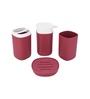 Modern Maroon Acrylic Set of 6 Bath Accessories Set