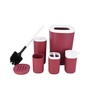 Modern Maroon Acrylic Set of 6 Bath Accessories Set