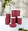Modern Maroon Acrylic Set of 6 Bath Accessories Set