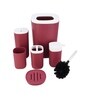 Modern Maroon Acrylic Set of 6 Bath Accessories Set