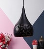 Modern Metal Black Hanging Light with Laser Cut Pattern Ceiling Fixture