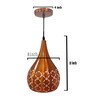 Modern Metal Copper Hanging Light with Laser Cut Pattern Ceiling Fixture