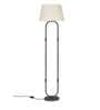 Daisy Off White Cotton Shade Club Floor Lamp With Metal Base