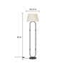 Daisy Off White Cotton Shade Club Floor Lamp With Metal Base