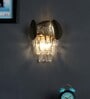 Modern Metal Wall Light With Hammerd & Plain Metal With Crystal Drops