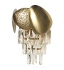 Modern Metal Wall Light With Hammerd & Plain Metal With Crystal Drops