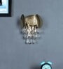 Modern Metal Wall Light With Hammerd & Plain Metal With Crystal Drops