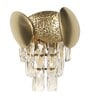 Modern Metal Wall Light With Hammerd & Plain Metal With Crystal Drops