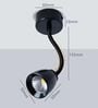 Modern Minimalist Black LED Wall Mounted Spotlight with Flexible Gooseneck Arm