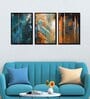 Modern Multicolour Canvas & MDF (Set of 3) Framed Art Panels