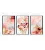 Modern Multicolour Canvas & MDF (Set of 3) Framed Art Panels