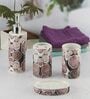 Modern Multicolour Ceramic Set of 4 Bath Accessories Set 