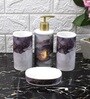 Modern Multicolour Ceramic Set of 4 Bath Accessories Set 