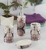 Modern Multicolour Ceramic Set of 4 Bath Accessories Set 