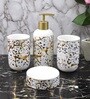 Modern Multicolour Ceramic Set of 4 Bath Accessories Set 