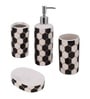 Modern Multicolour Ceramic Set of 4 Bath Accessories Set 