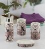 Modern Multicolour Ceramic Set of 4 Bath Accessories Set 