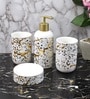 Modern Multicolour Ceramic Set of 4 Bath Accessories Set 