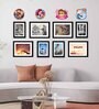 Modern (Set of 8) Multicolour MDF Collage Photo Frames