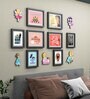 Modern (Set of 8) Multicolour MDF Collage Photo Frames
