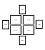 Modern (Set of 8) Multicolour MDF Collage Photo Frames